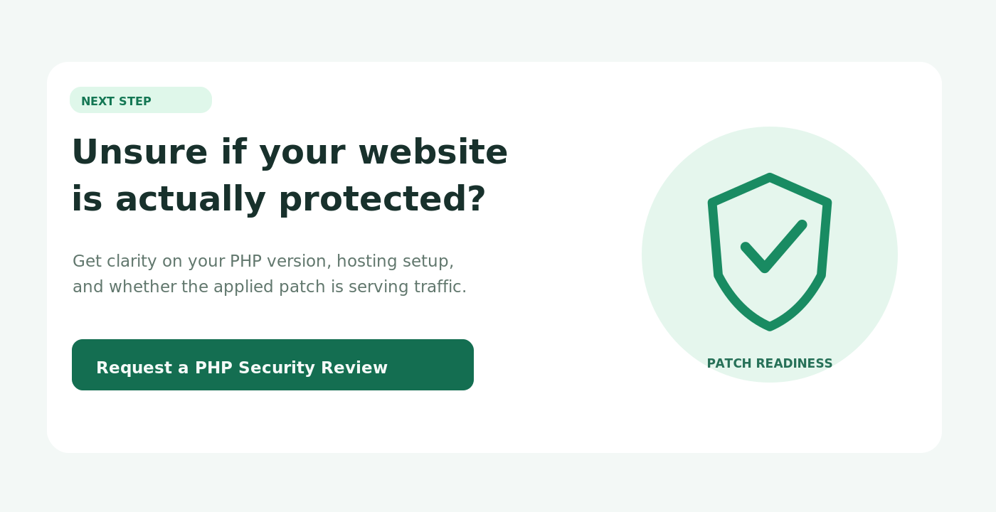 Website PHP security and patch readiness review from Provis Technologies