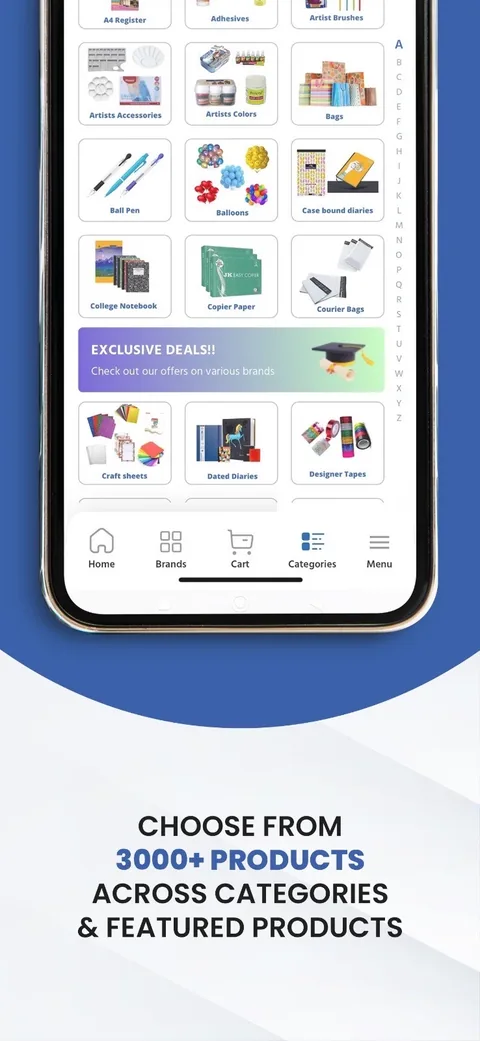 Choose from 3,000+ products across categories and featured products