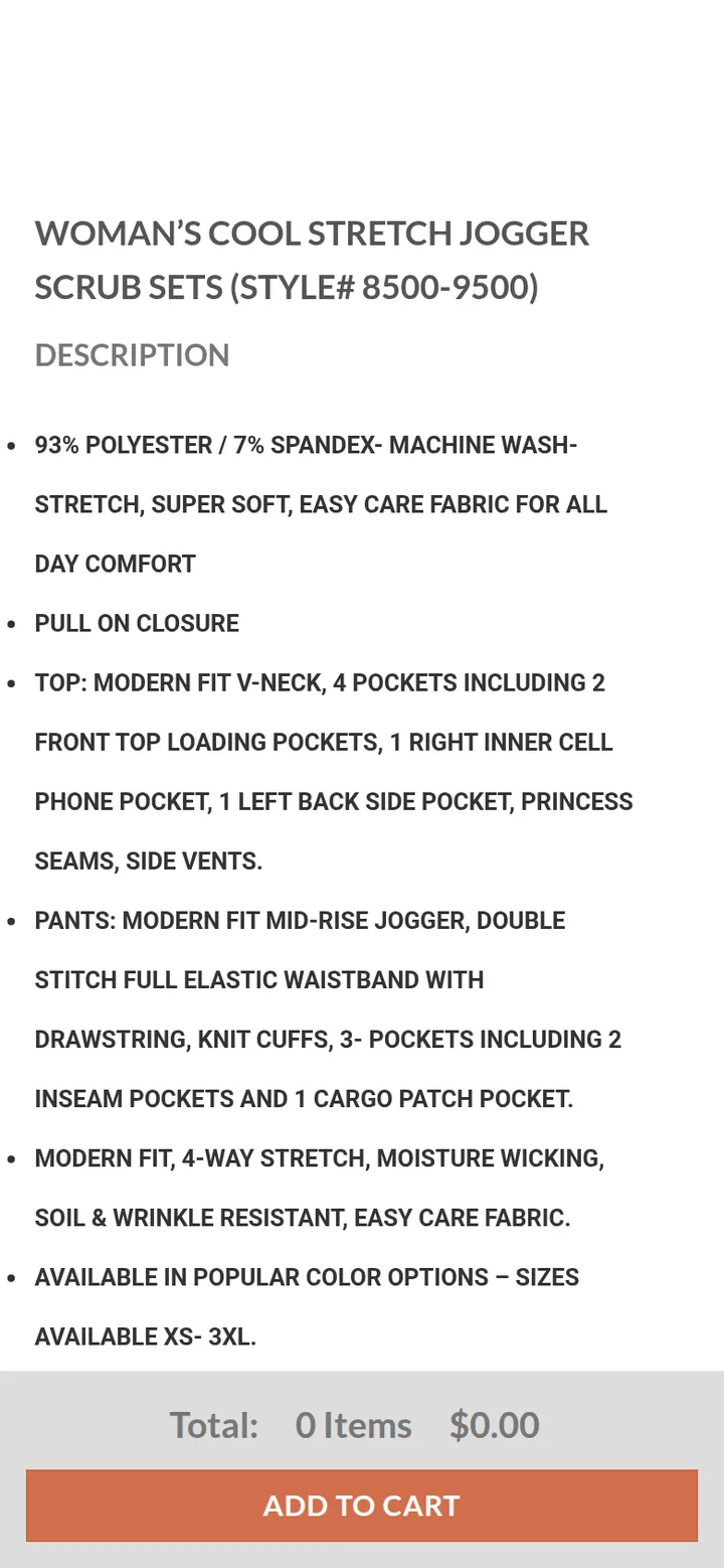 The product details with the Add to cart button