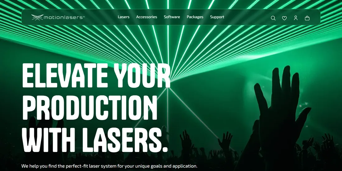 MotionLasers's live store, built by Provis