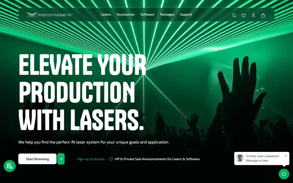 MotionLasers live site