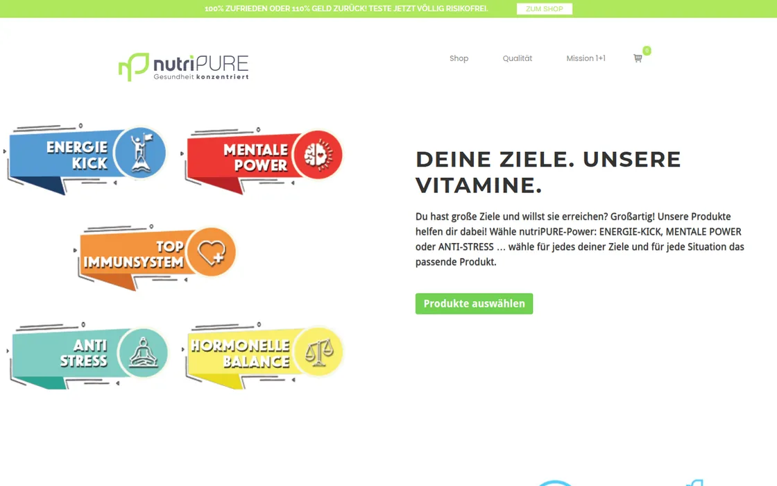 Nutripure live site