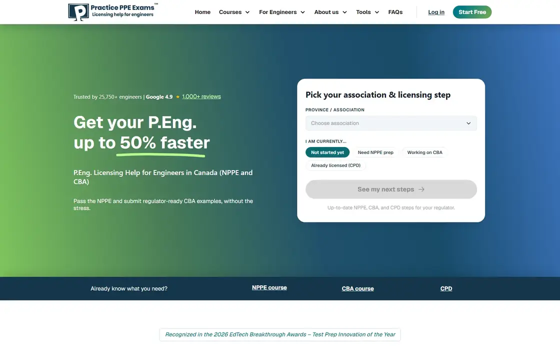 Practice PPE Exams live site